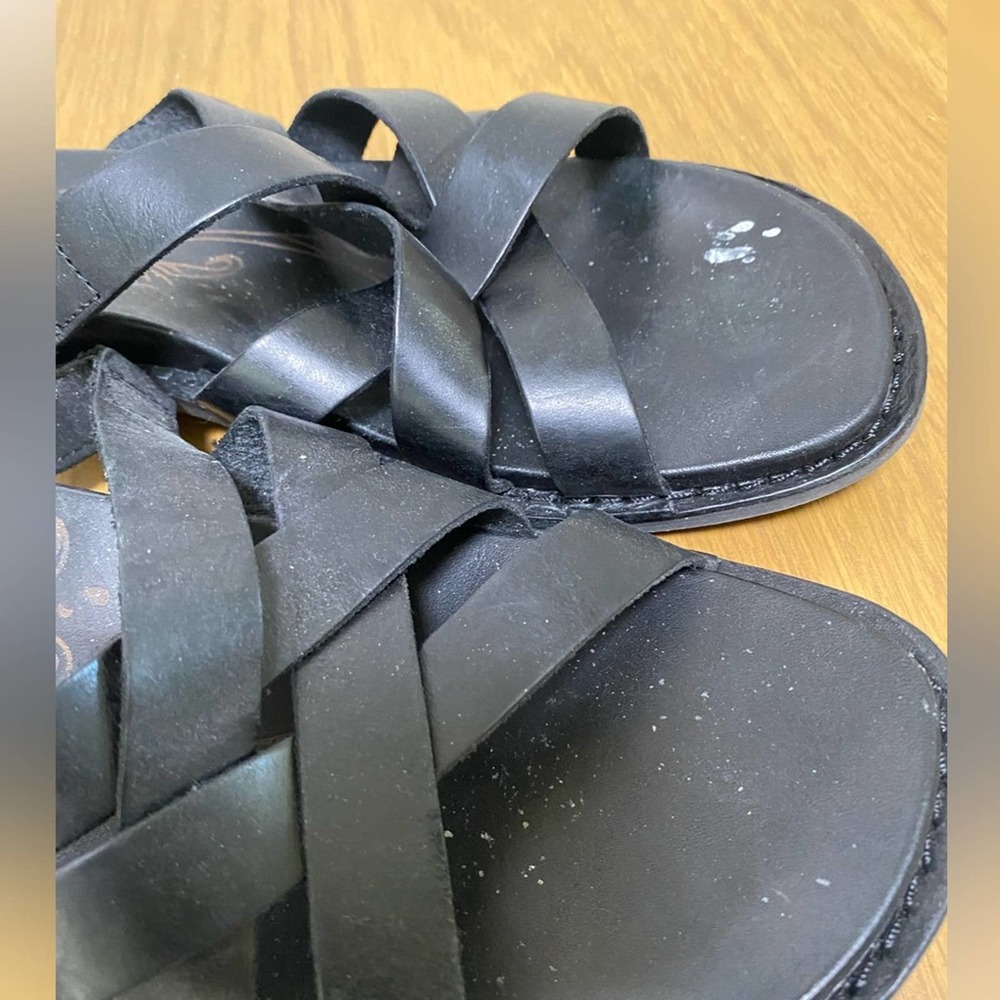 Keen Black Braided Leather Slide Sandals - Picture 2 of 6